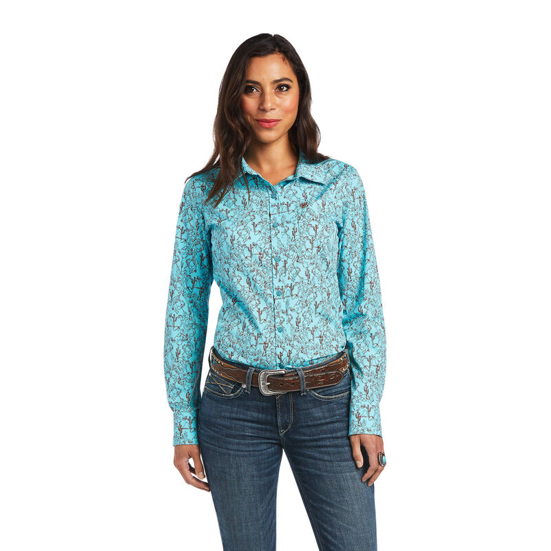 Blusas Ariat Kirby Stretch Azules Mujer - Chile 310-BCOAFI